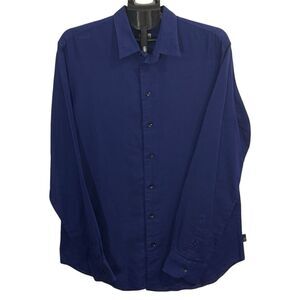 Mens Blue Armani Button Up Shirt XL. 100% Cotton.